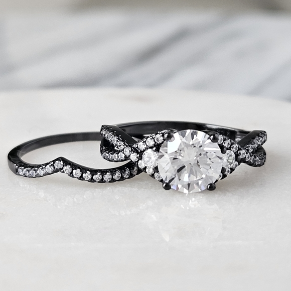 Charmed Aroma Black Gold ring set, size 7, 925 Sterling Silver - Picture 4 of 7